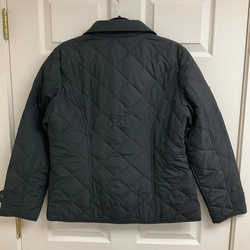 Brooks Brothers Black Lightweight Women's Large Western Diamond-Quilted Jacket - Picture 4 of 14